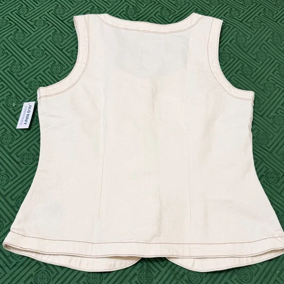 Old Navy Cream Button-Front Denim Vest M NWT - Picture 4 of 4